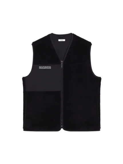 Womens Recycled Wool Fleece Gilet - Black