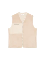 Womens Recycled Wool Fleece Gilet - Sand