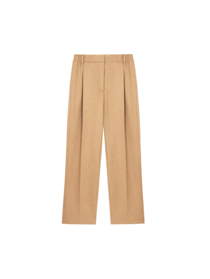 WOMENS RECYCLED WOOL TROUSERS - DESERT CAMEL