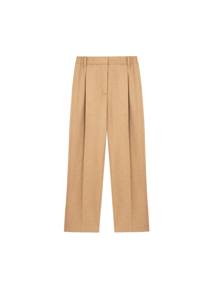 WOMENS RECYCLED WOOL TROUSERS - DESERT CAMEL