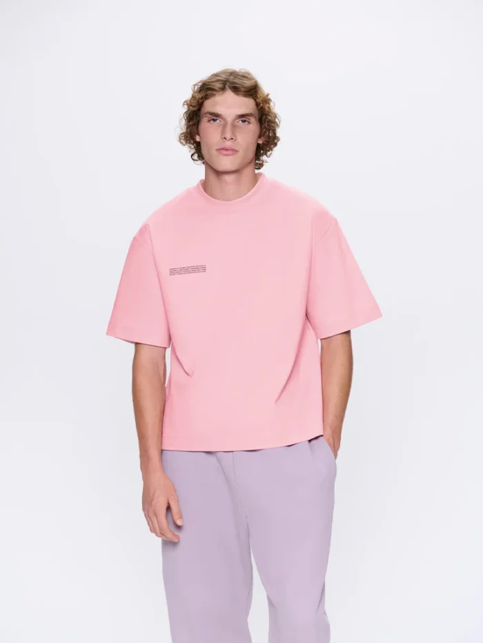 MENS INTERLOCK OVERSIZED T-SHIRT - SAKURA PINK