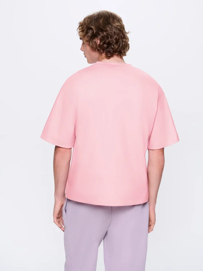 MENS INTERLOCK OVERSIZED T-SHIRT - SAKURA PINK