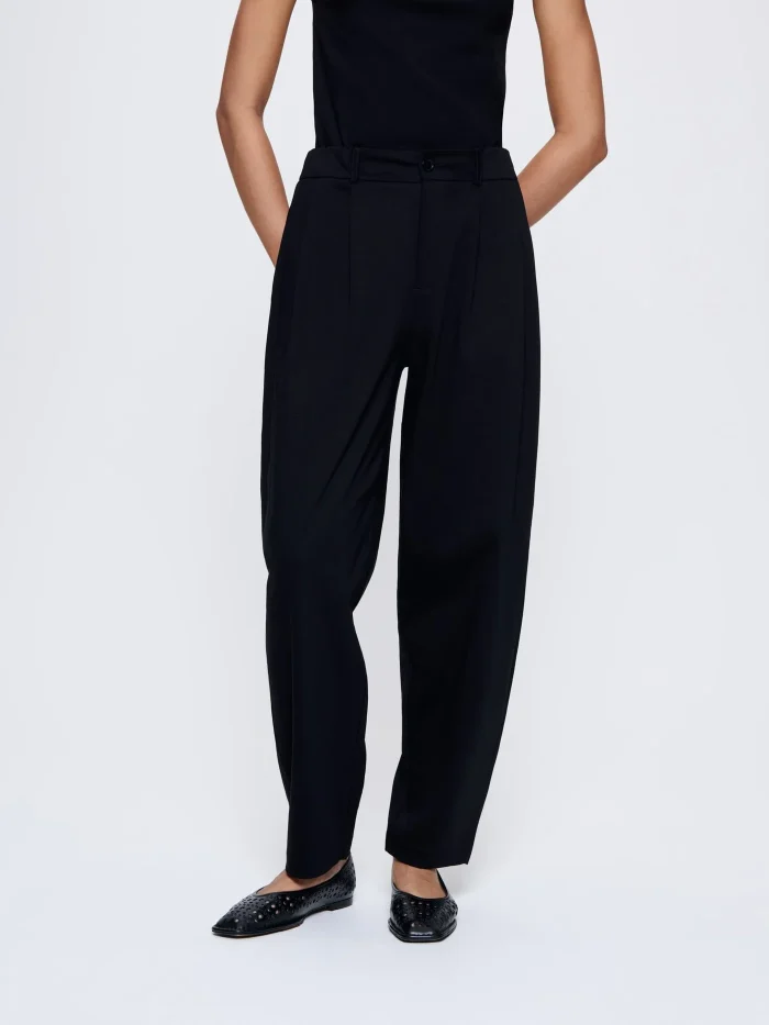WOMENS INTERLOCK TROUSERS - BLACK