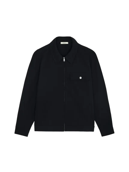 Mens DNA Cotton Linen Harrington Jacket - Black