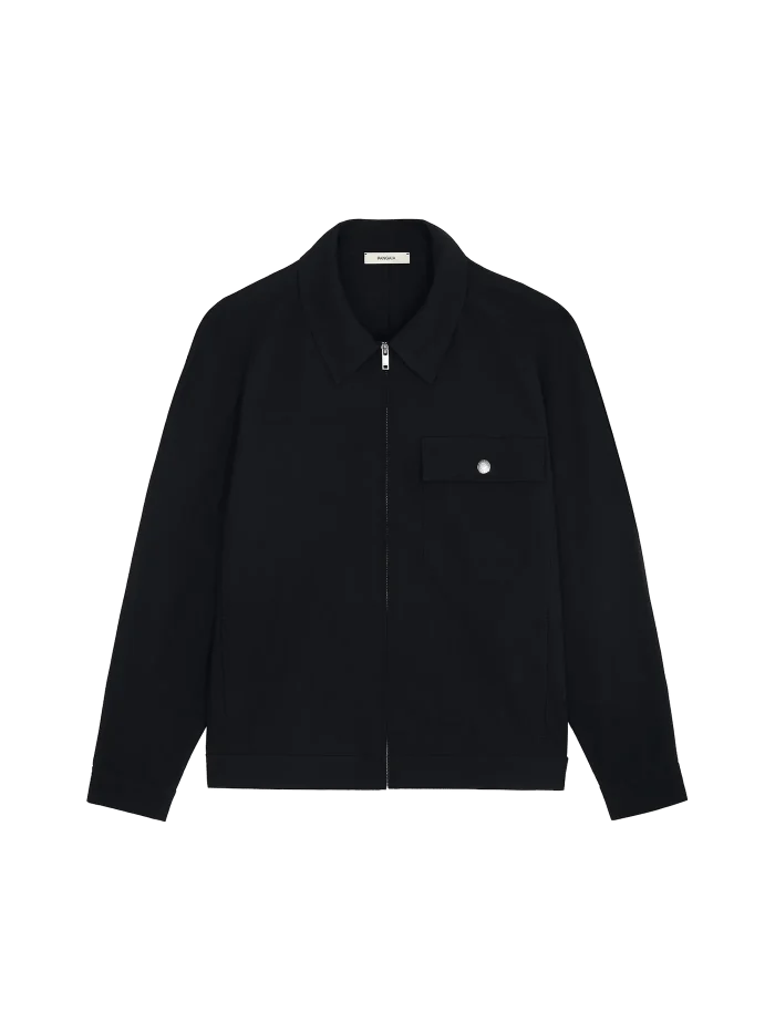 Mens DNA Cotton Linen Harrington Jacket - Black