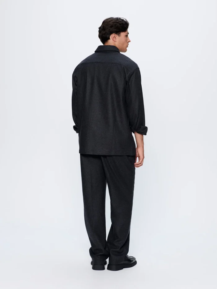 MENS RECYCLED WOOL TROUSERS - MERCURY GREY