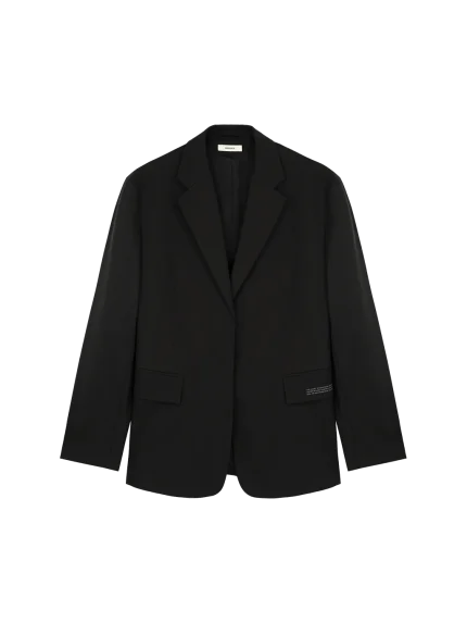 Womens Organic Cotton Oversized Tailored Blazer - Black