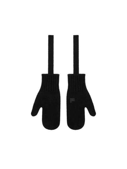 Black Recycled Cashmere Chunky Mittens
