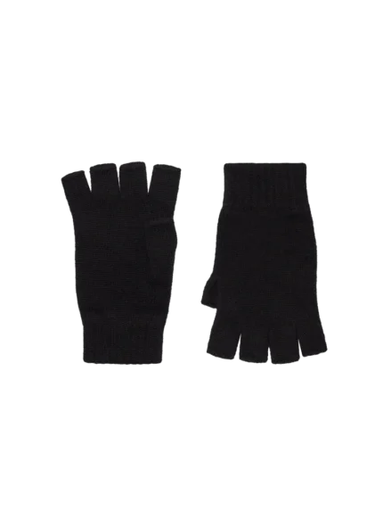 Cashmere Fingerless Gloves—black