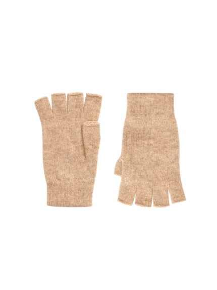 Cashmere Fingerless Gloves—oatmeal