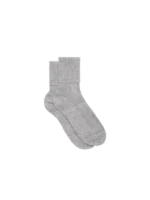 Cashmere Ribbed Ankle Socks—grey marl
