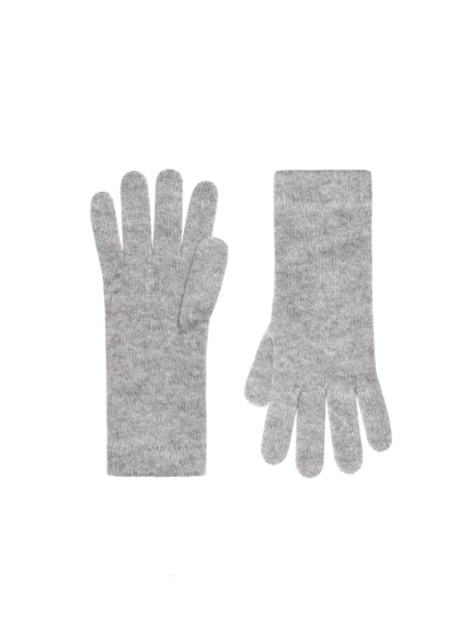 Cashmere Short Cuff Gloves—grey marl