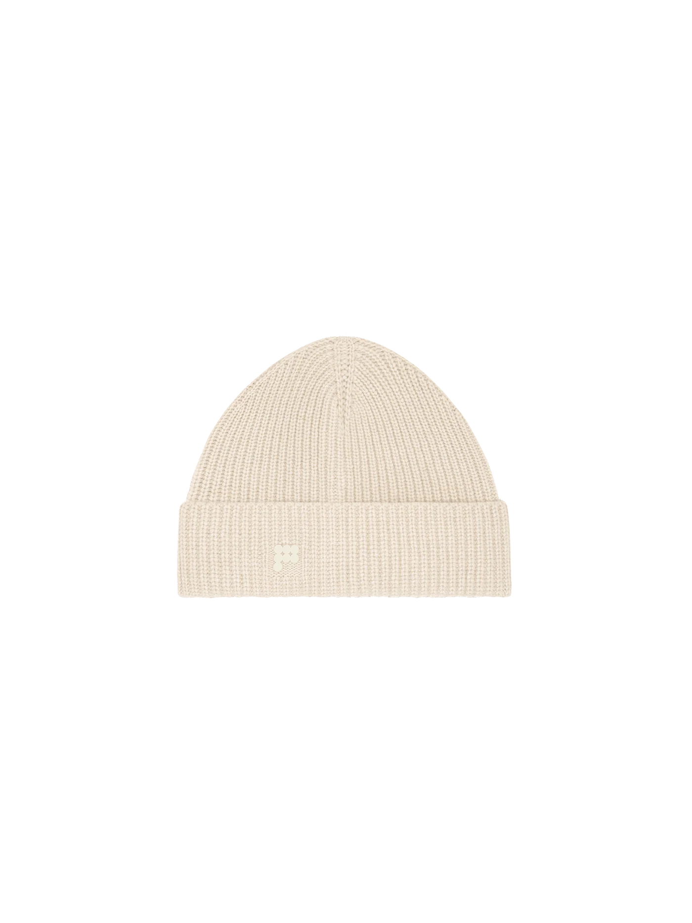 Recycled Ribbed Cashmere Beanie—ecru ivory Recycled Ribbed Cashmere Beanie—ecru ivory