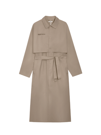 Womens Organic Cotton Trench Coat - Taupe